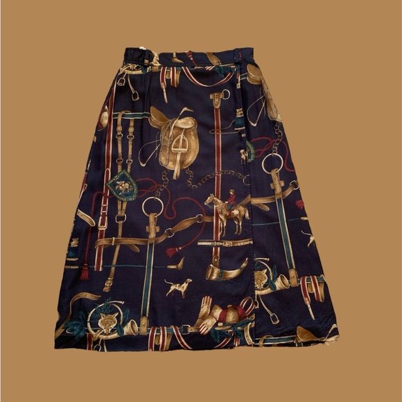 Vintage horses print skirt - Picture 2 of 5